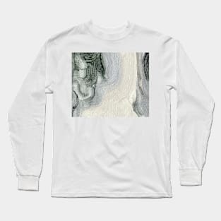 Abstract Art Gray Antique White Oil Painting Long Sleeve T-Shirt